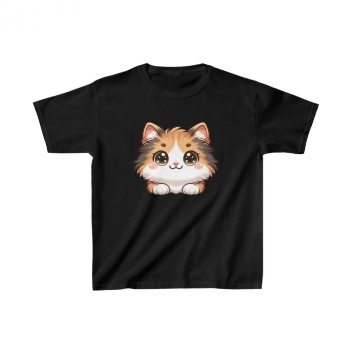 Unisex Çocuk Baskılı T-Shirt - Siyah