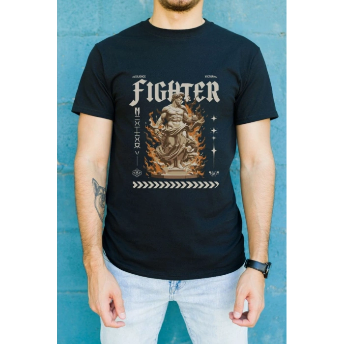 Unisex Oversize 24/1 Penye DTF Baskılı Tişört - DTF101