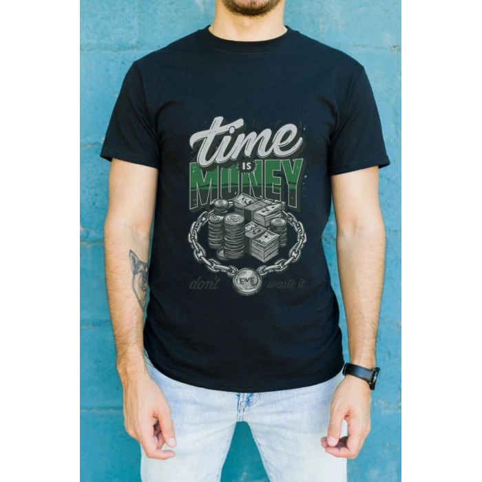 Unisex Oversize 24/1 Penye DTF Baskılı Tişört - DTF133