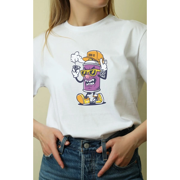 Unisex Oversize 24/1 Penye DTF Baskılı Tişört - DTF137