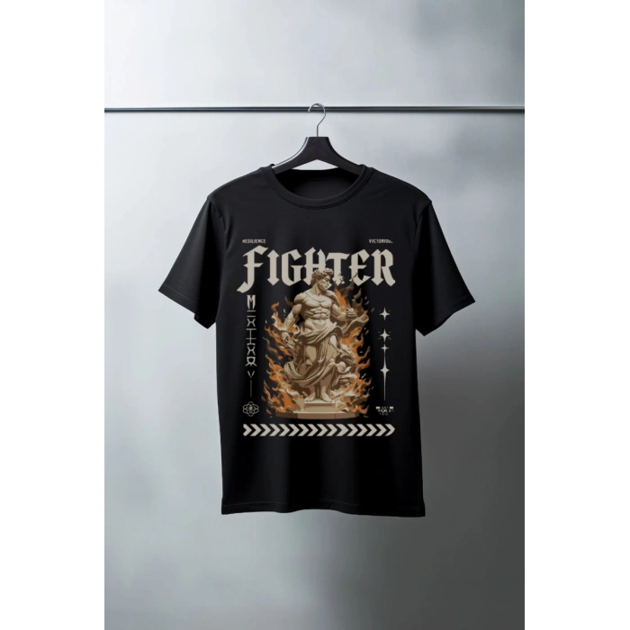 Unisex Oversize 24/1 Penye DTF Baskılı Tişört - DTF139