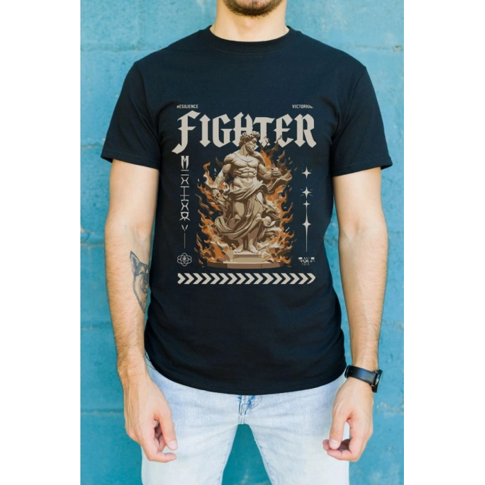 Unisex Oversize 24/1 Penye DTF Baskılı Tişört - DTF139