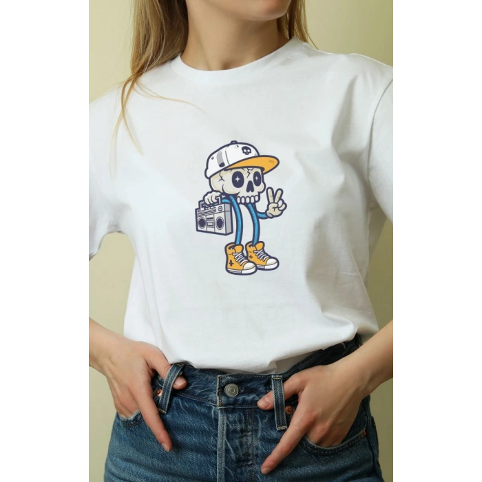 Unisex Oversize 24/1 Penye DTF Baskılı Tişört - DTF152