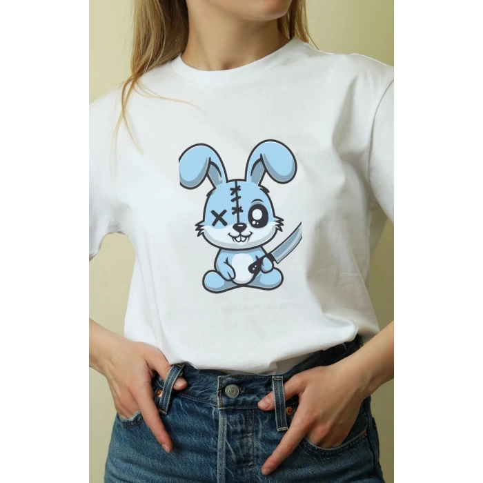 Unisex Oversize 24/1 Penye DTF Baskılı Tişört - DTF153