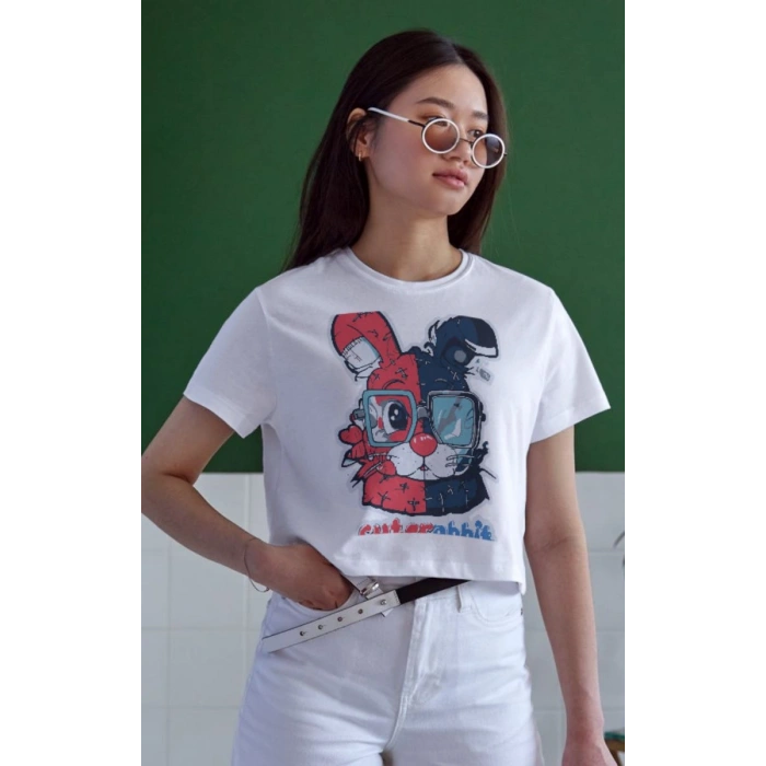 Unisex Oversize 24/1 Penye DTF Baskılı Tişört - DTF159