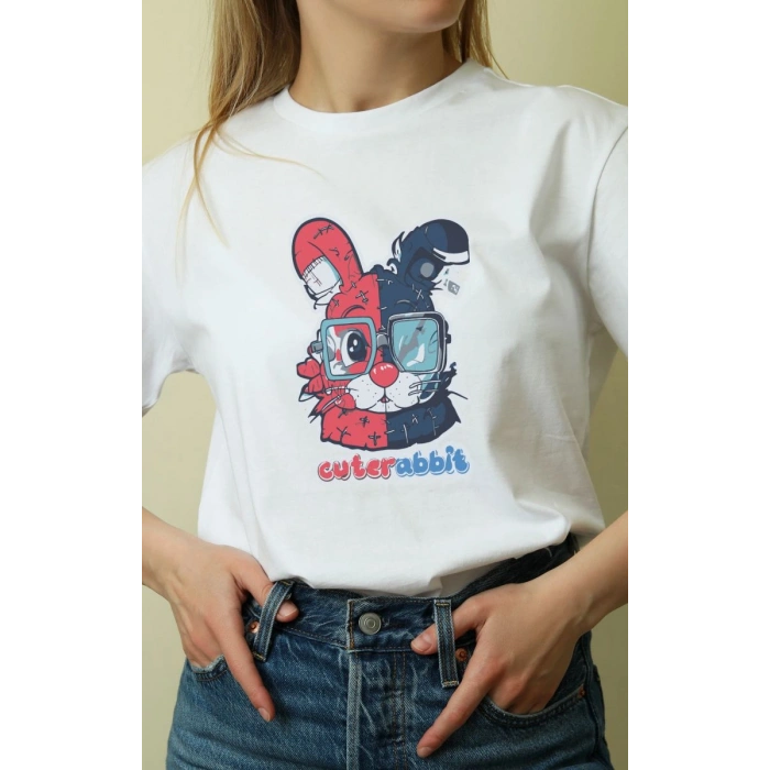 Unisex Oversize 24/1 Penye DTF Baskılı Tişört - DTF159