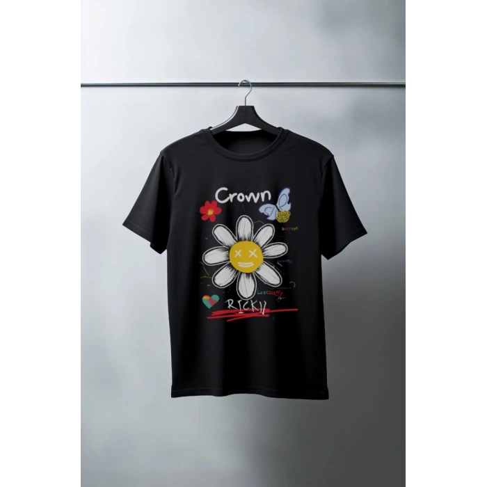 Unisex Oversize 24/1 Penye DTF Baskılı Tişört - DTF164
