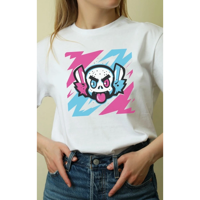 Unisex Oversize 24/1 Penye DTF Baskılı Tişört - DTF168