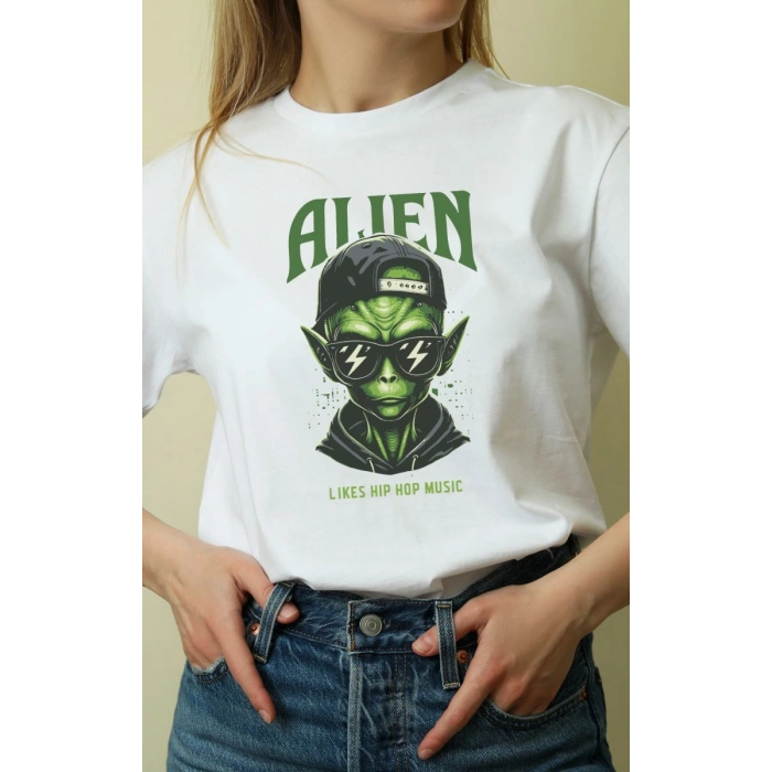 Unisex Oversize 24/1 Penye DTF Baskılı Tişört - DTF173