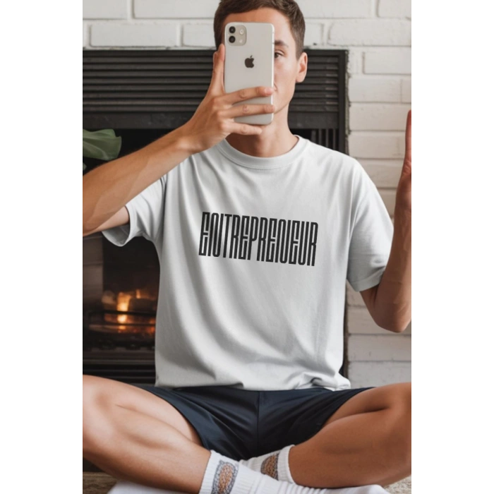Unisex Oversize 24/1 Penye DTF Baskılı Tişört - DTF232