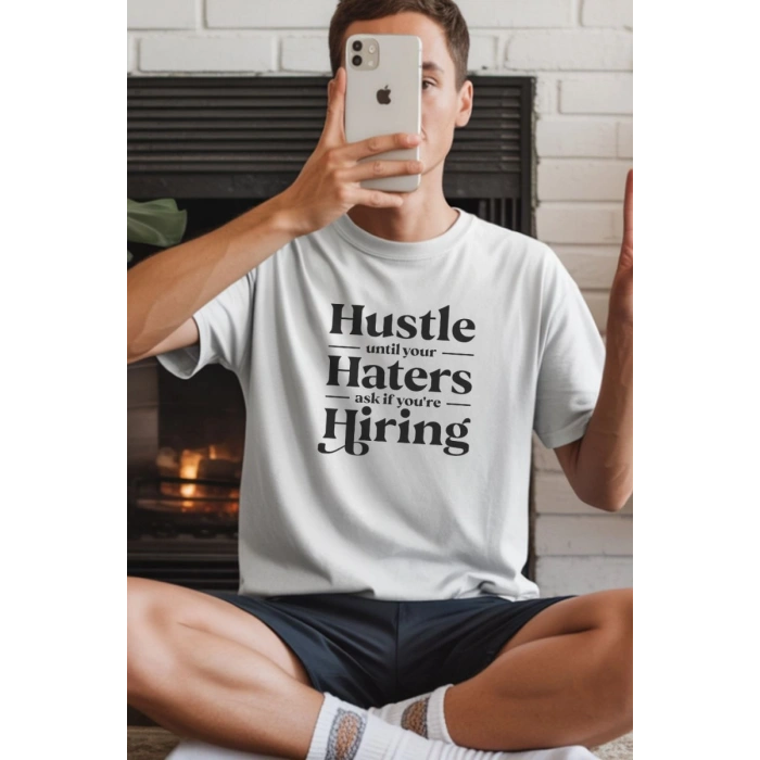 Unisex Oversize 24/1 Penye DTF Baskılı Tişört - DTF239