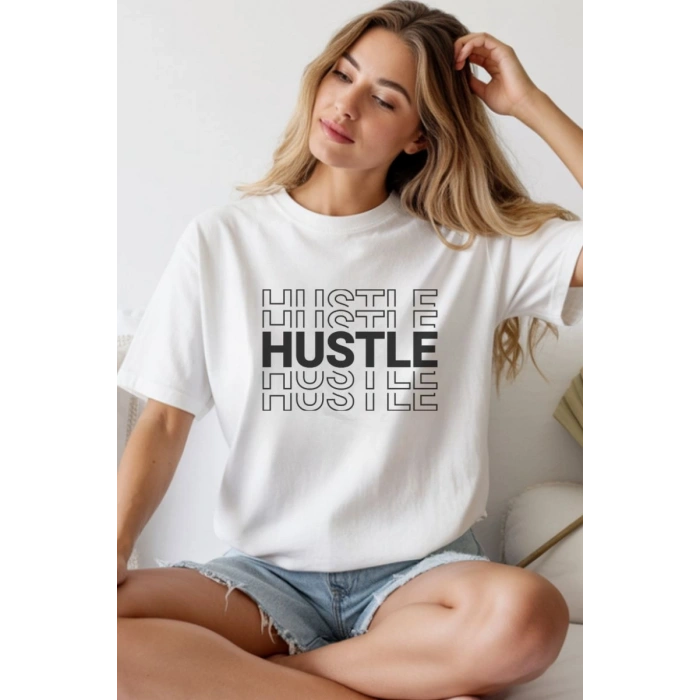 Unisex Oversize 24/1 Penye DTF Baskılı Tişört - DTF240