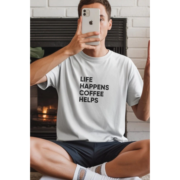 Unisex Oversize 24/1 Penye DTF Baskılı Tişört - DTF243