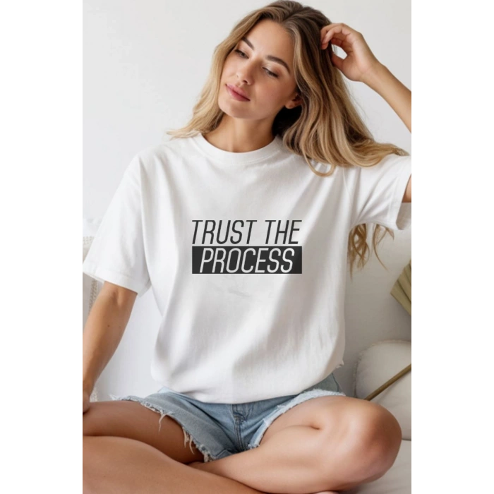 Unisex Oversize 24/1 Penye DTF Baskılı Tişört - DTF272
