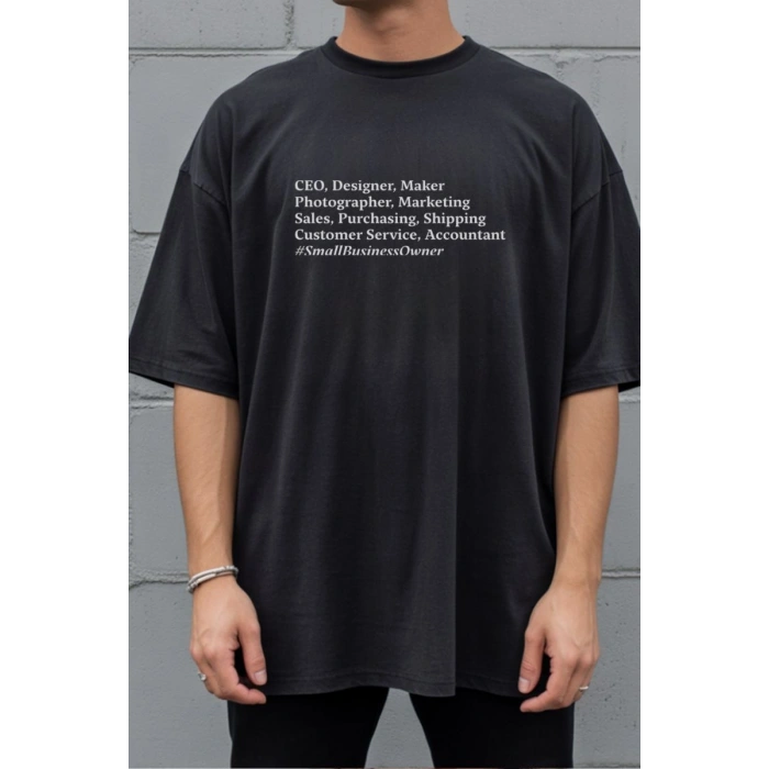 Unisex Oversize 24/1 Penye DTF Baskılı Tişört - DTF285