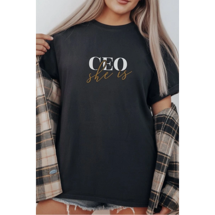 Unisex Oversize 24/1 Penye DTF Baskılı Tişört - DTF286