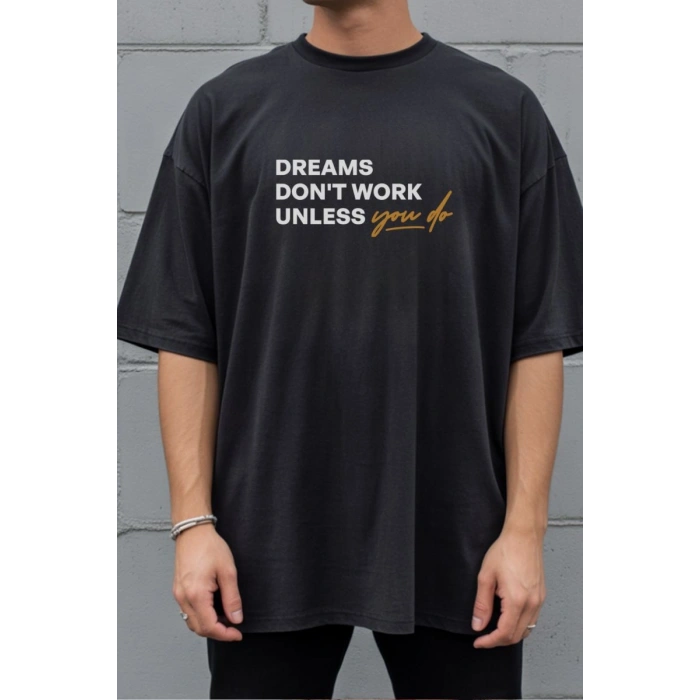 Unisex Oversize 24/1 Penye DTF Baskılı Tişört - DTF294