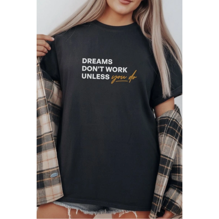 Unisex Oversize 24/1 Penye DTF Baskılı Tişört - DTF294