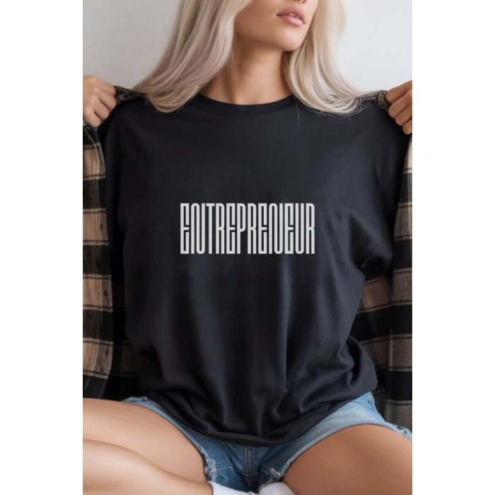 Unisex Oversize 24/1 Penye DTF Baskılı Tişört - DTF297