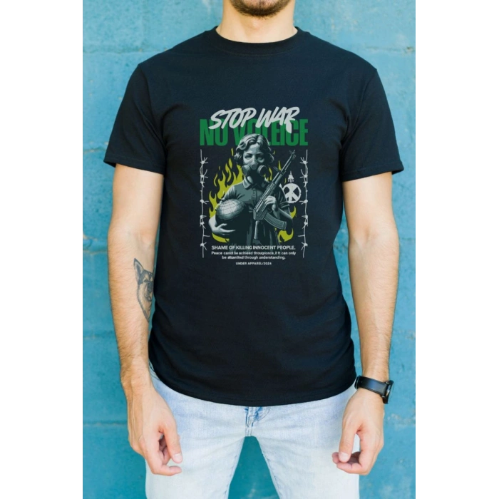 Unisex Oversize 24/1 Penye DTF Baskılı Tişört - DTF72