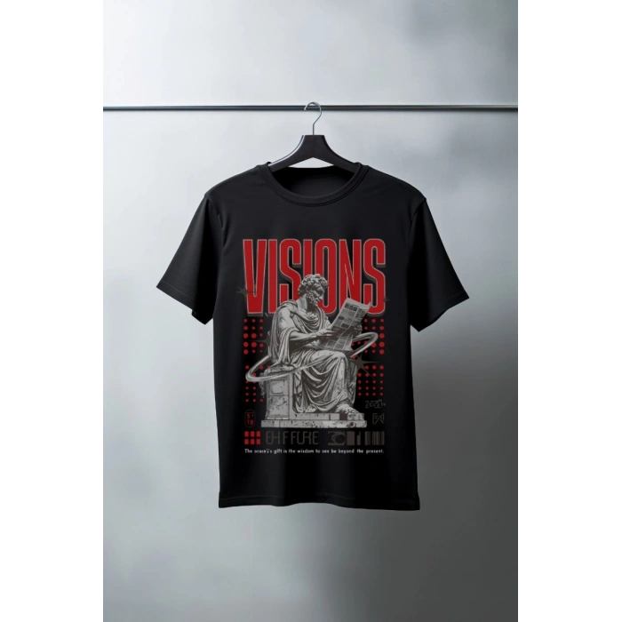 Unisex Oversize 24/1 Penye DTF Baskılı Tişört - DTF77