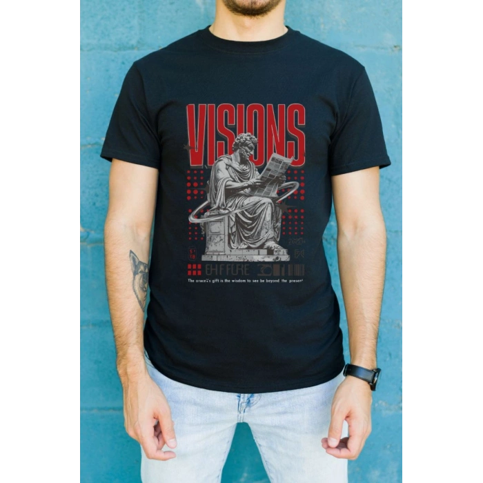 Unisex Oversize 24/1 Penye DTF Baskılı Tişört - DTF77
