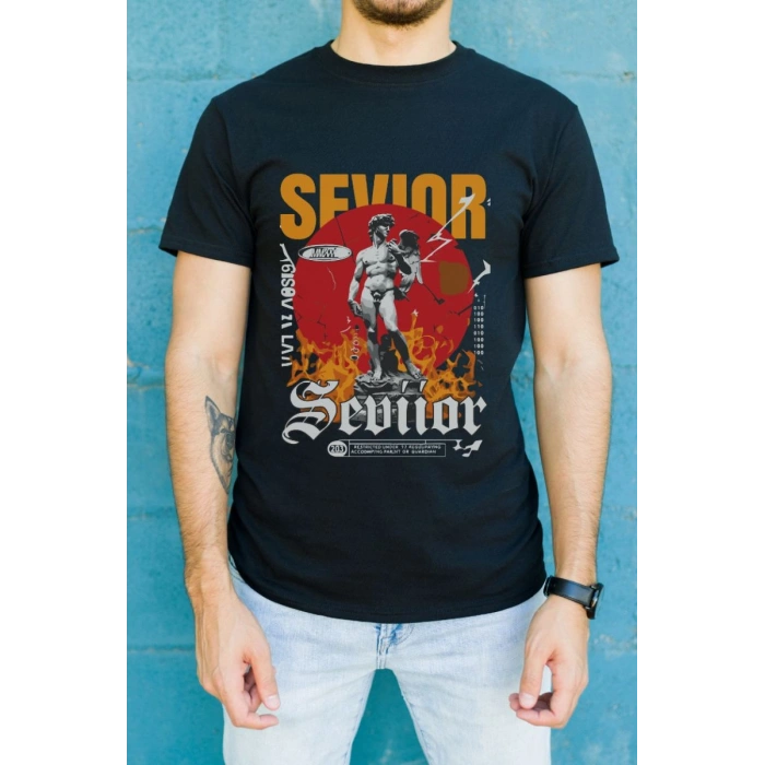 Unisex Oversize 24/1 Penye DTF Baskılı Tişört - DTF82