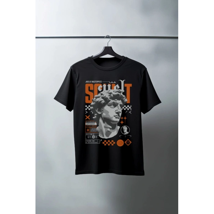 Unisex Oversize 24/1 Penye DTF Baskılı Tişört - DTF90
