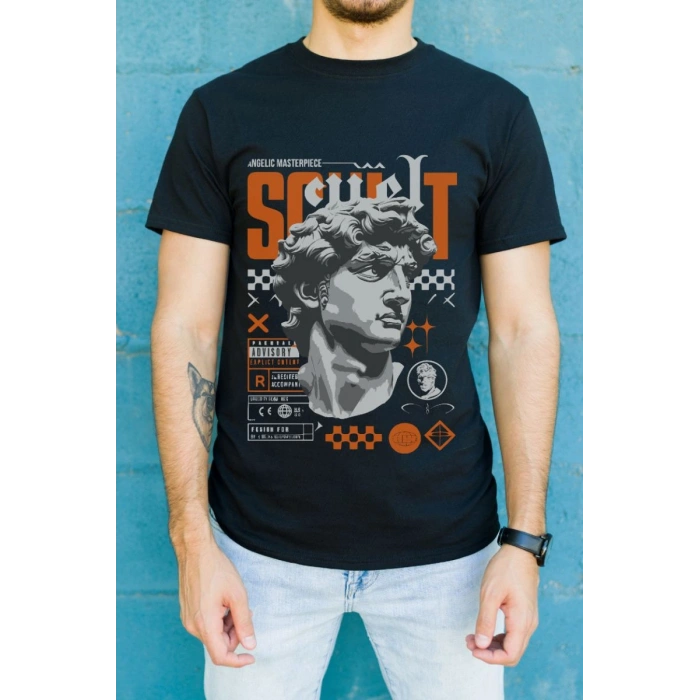Unisex Oversize 24/1 Penye DTF Baskılı Tişört - DTF90