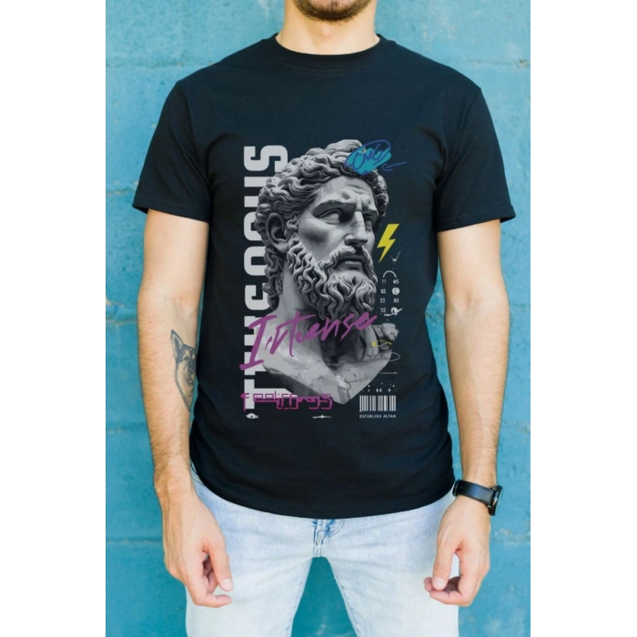 Unisex Oversize 24/1 Penye DTF Baskılı Tişört - DTF98