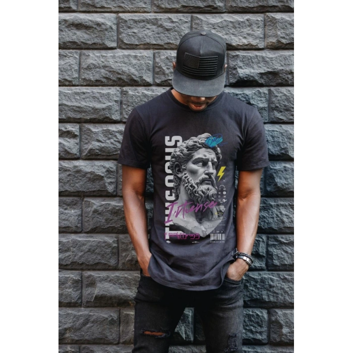 Unisex Oversize 24/1 Penye DTF Baskılı Tişört - DTF98