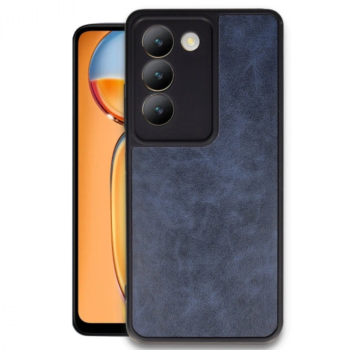 Vivo V30 Lite 4g Kılıf Aras Deri Kapak - Lacivert