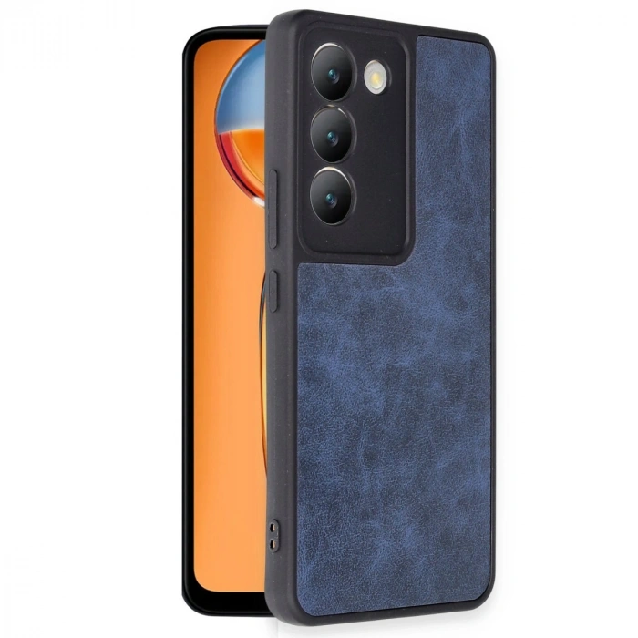 Vivo V30 Lite 4g Kılıf Aras Deri Kapak - Lacivert