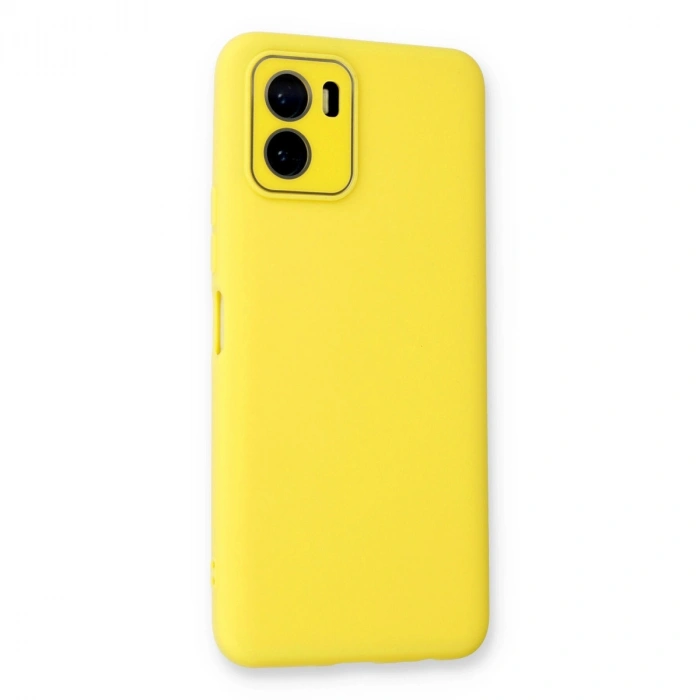 Vivo Y15s Kılıf Lansman Glass Kapak - Sarı