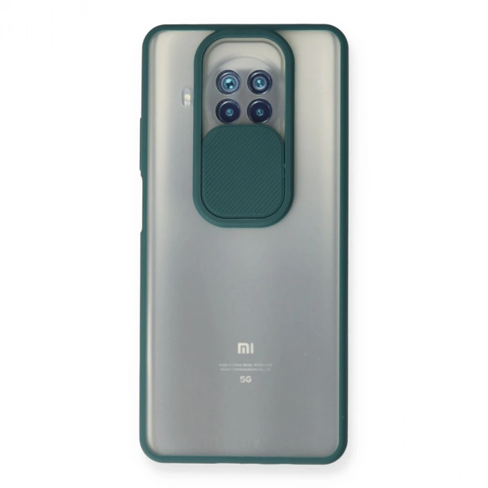 Xiaomi Mi 10t Lite Kılıf Palm Buzlu Kamera Sürgülü Silikon - Yeşil