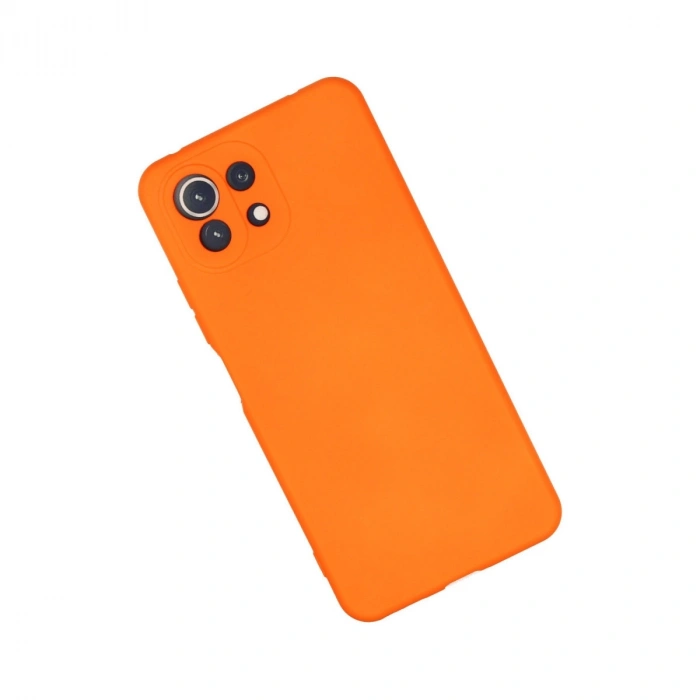 Xiaomi Mi 11 Lite Kılıf Nano İçi Kadife Silikon - Turuncu