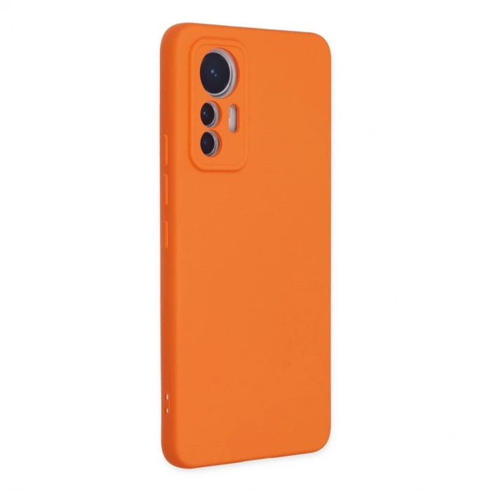 Xiaomi Mi 12 Lite Kılıf Nano İçi Kadife Silikon - Turuncu