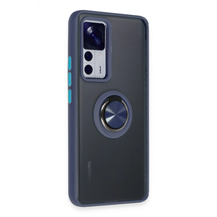 Xiaomi Mi 12t Pro Kılıf Montreal Yüzüklü Silikon Kapak - Lacivert