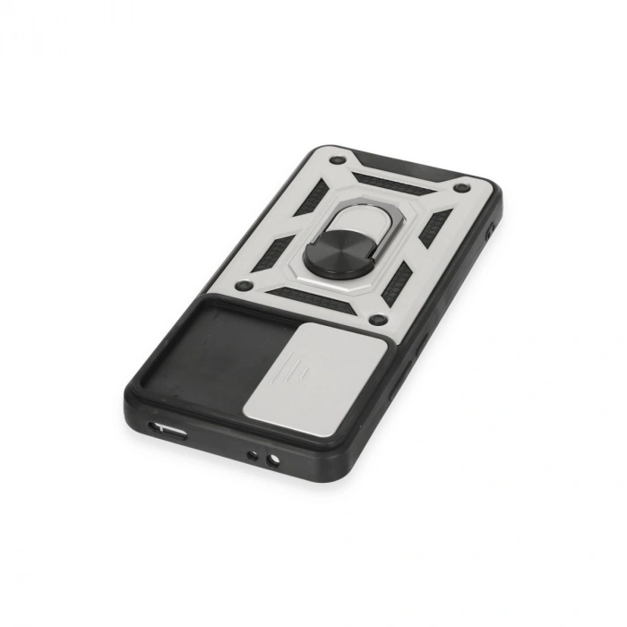 Xiaomi Mi 12t Pro Kılıf Pars Lens Yüzüklü Silikon - Gümüş