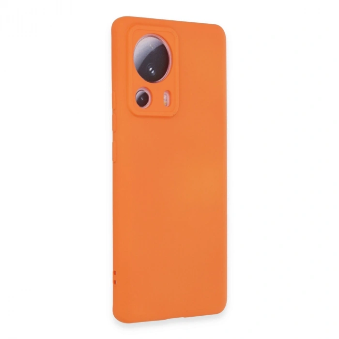 Xiaomi Mi 13 Lite Kılıf Nano İçi Kadife Silikon - Turuncu