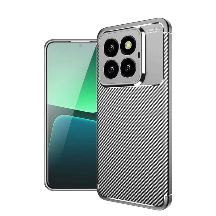Xiaomi Mi 14t Pro Kılıf Auto Focus Karbon Kapak - Gri