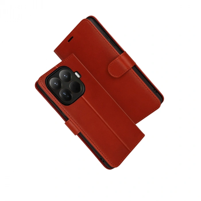 Xiaomi Mi 15t Pro Trend S Plus Kapaklı Kılıf - Kırmızı