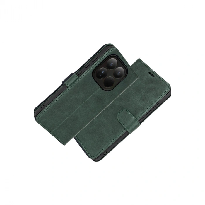 Xiaomi Mi 15t Trend S Plus Kapaklı Kılıf - Yeşil