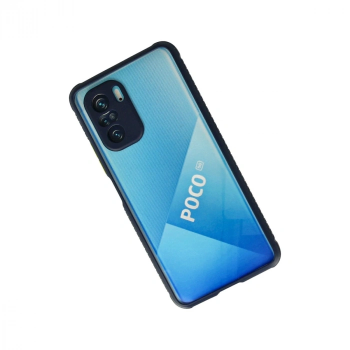 Xiaomi Poco F3 Kılıf Miami Şeffaf Silikon - Lacivert