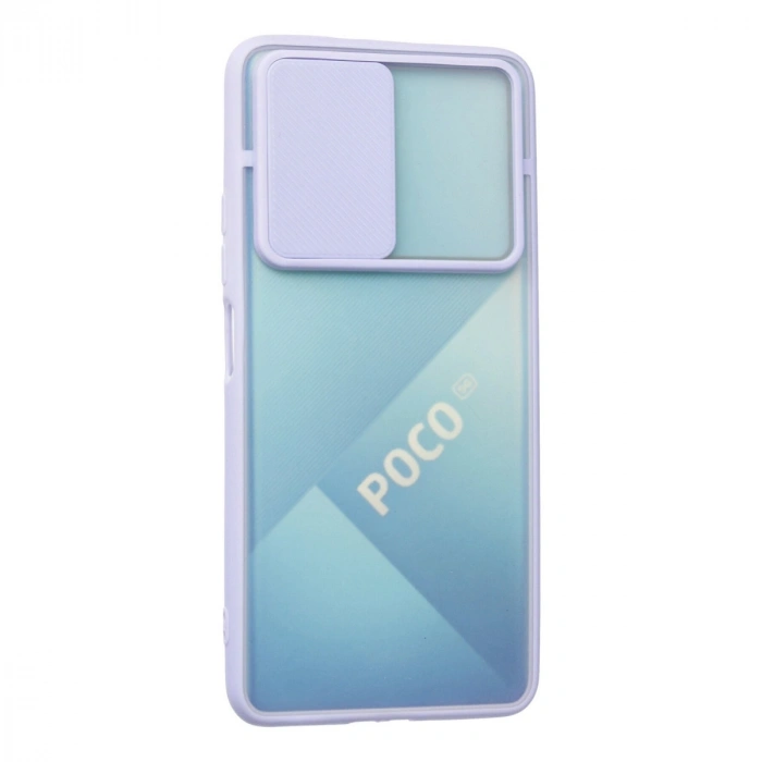Xiaomi Poco F3 Kılıf Palm Buzlu Kamera Sürgülü Silikon - Lila