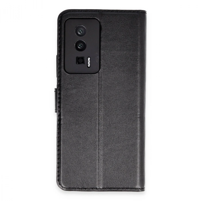 Xiaomi Poco F5 Pro Kılıf Trend S Plus Kapaklı Kılıf - Siyah