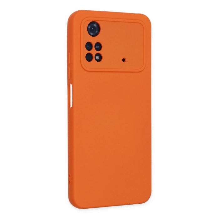 Xiaomi Poco M4 Pro 4g Kılıf Nano İçi Kadife Silikon - Turuncu