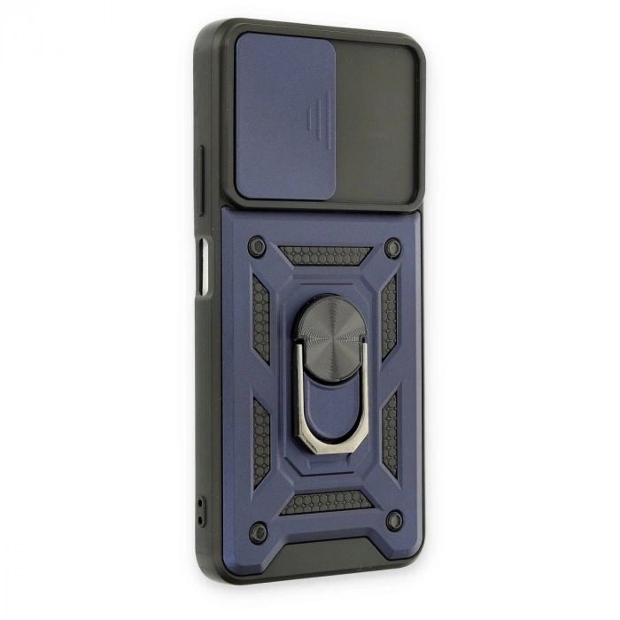 Xiaomi Poco M4 Pro 5g Kılıf Pars Lens Yüzüklü Silikon - Lacivert