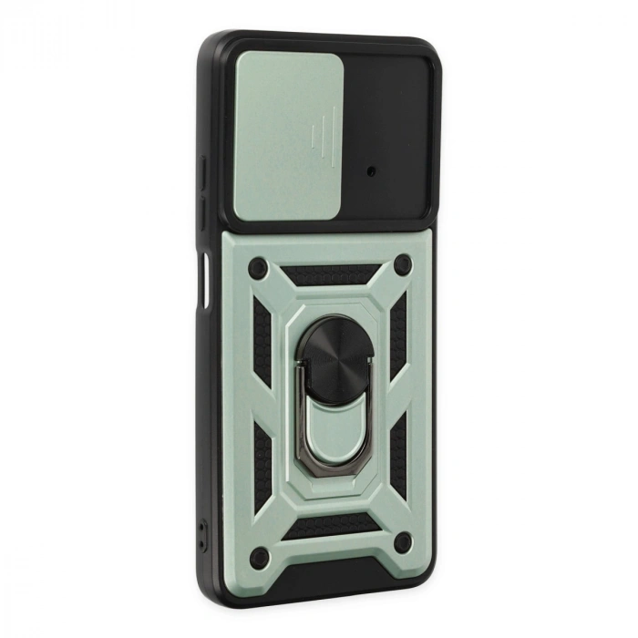 Xiaomi Poco X4 Pro 5g Kılıf Pars Lens Yüzüklü Silikon - Yeşil