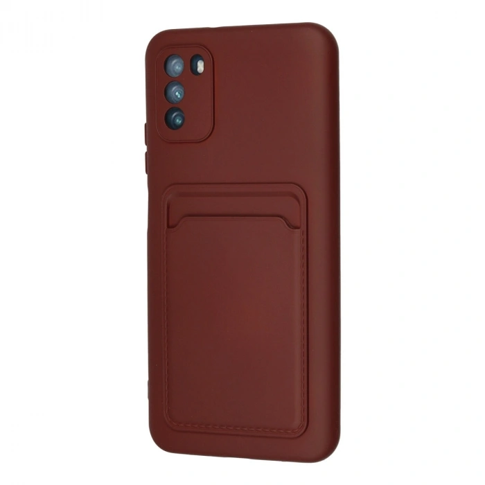 Xiaomi Pocophone M3 Kılıf Kelvin Kartvizitli Silikon - Bordo